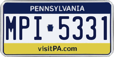 PA license plate MPI5331
