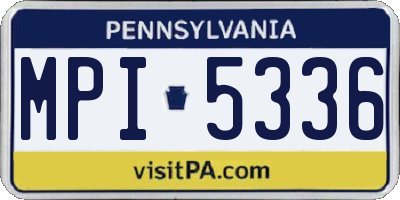 PA license plate MPI5336