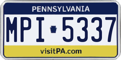 PA license plate MPI5337