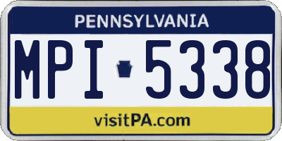 PA license plate MPI5338