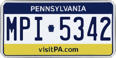 PA license plate MPI5342