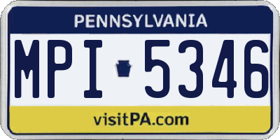 PA license plate MPI5346