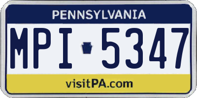 PA license plate MPI5347