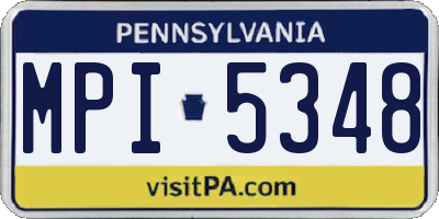 PA license plate MPI5348