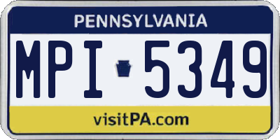 PA license plate MPI5349