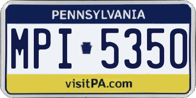 PA license plate MPI5350