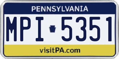PA license plate MPI5351