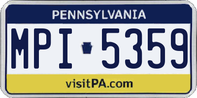 PA license plate MPI5359