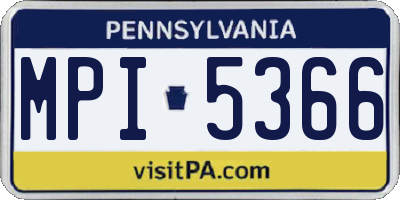 PA license plate MPI5366