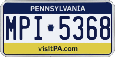 PA license plate MPI5368