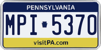 PA license plate MPI5370