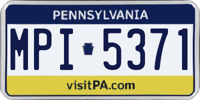 PA license plate MPI5371