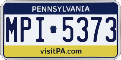 PA license plate MPI5373