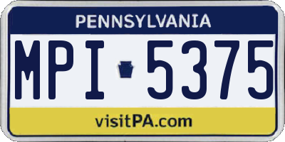 PA license plate MPI5375