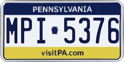 PA license plate MPI5376