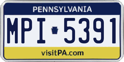 PA license plate MPI5391