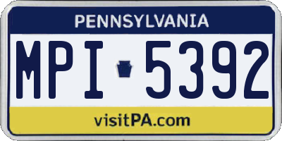 PA license plate MPI5392