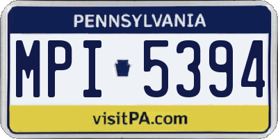 PA license plate MPI5394