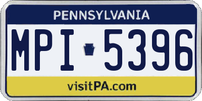 PA license plate MPI5396