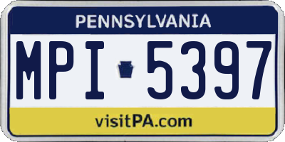 PA license plate MPI5397