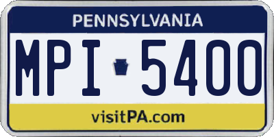 PA license plate MPI5400