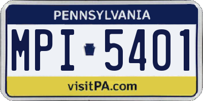 PA license plate MPI5401