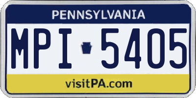 PA license plate MPI5405