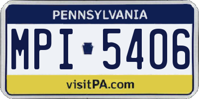 PA license plate MPI5406