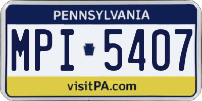 PA license plate MPI5407