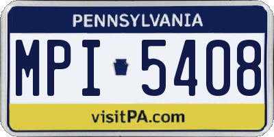 PA license plate MPI5408