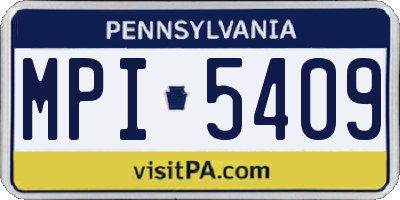 PA license plate MPI5409
