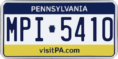 PA license plate MPI5410