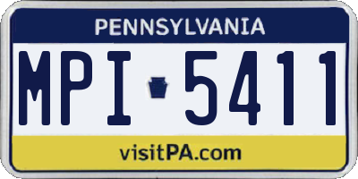 PA license plate MPI5411