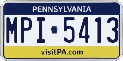 PA license plate MPI5413