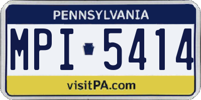 PA license plate MPI5414