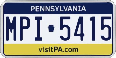 PA license plate MPI5415