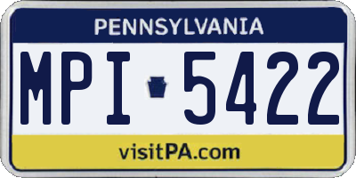 PA license plate MPI5422