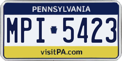 PA license plate MPI5423