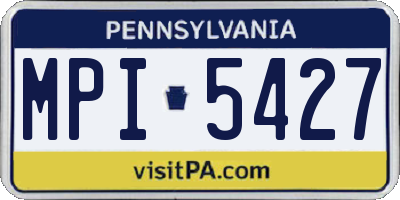 PA license plate MPI5427