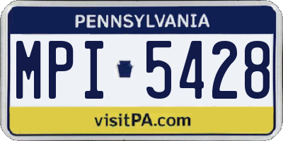 PA license plate MPI5428