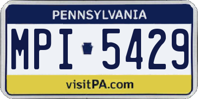 PA license plate MPI5429