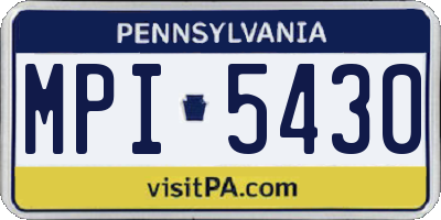 PA license plate MPI5430