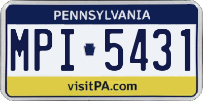 PA license plate MPI5431