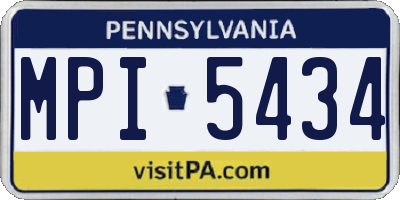 PA license plate MPI5434