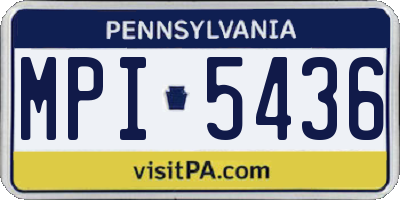 PA license plate MPI5436