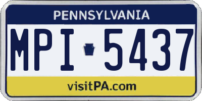 PA license plate MPI5437