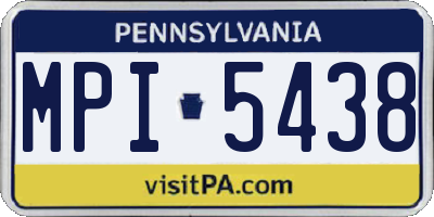 PA license plate MPI5438