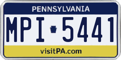 PA license plate MPI5441
