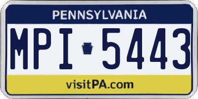 PA license plate MPI5443