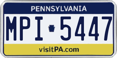 PA license plate MPI5447